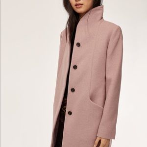Aritzia Wilfred Cocoon mauve pink wool cashmere coat